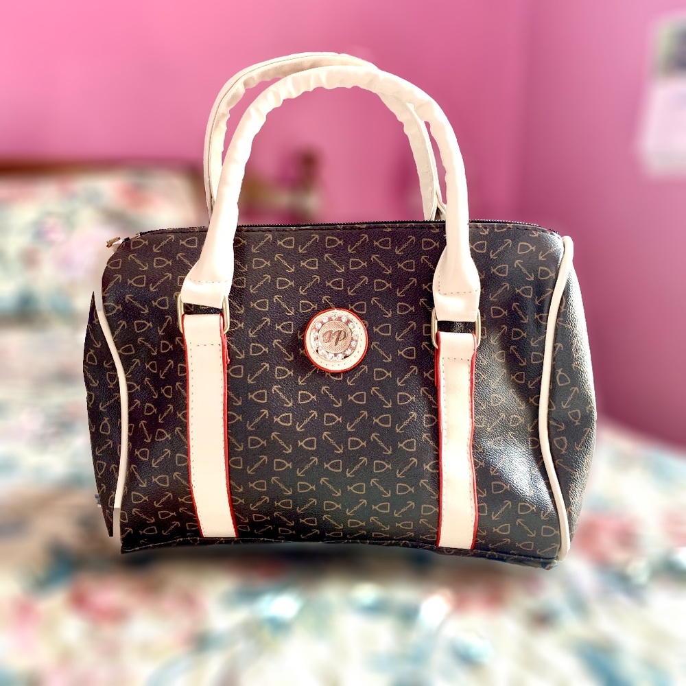 Brown satchel purse
